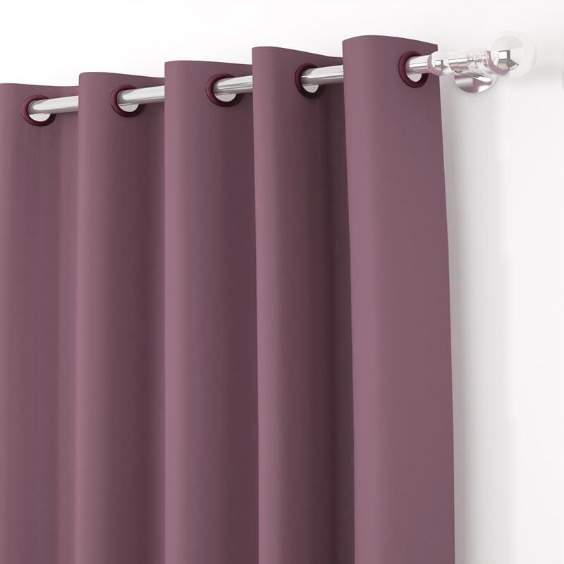 Story@Home Customisable Blackout Curtains 4 To 9 Feet Long Room Darkening, Noise Reducing, Window,Door, Long Door Curtain Plain,Burgundy, 100% Opacity