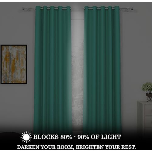 Story@Home Blackout Door Curtains 7 Feet Set Of 1 | Plain Design | 71% Room Darkening | Thermal Insulated Curtains | Curtain For Living Room | (116 X 215 Cm, Mint Green) | Perfect For Home Decor