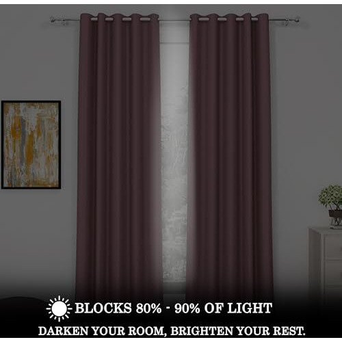 Story@Home Blackout Window Curtains 5 Feet Set Of 1 | Solid Printed | 70% Room Darkening | Thermal Insulated Curtains | Curtain For Living Room | (118 X 152 Cm, Burgundy) | Perfect For Home Decor