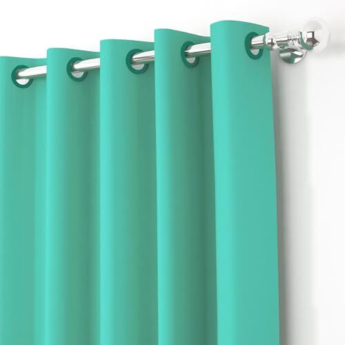 Story@Home Blackout Semi Long Door Curtains 8 Feet Set Of 2, Solid Print | 71% Room Darkening, Thermal Insulated Curtains | Curtain For Living Room, (116 X 242 Cm, Mint Green) | Perfect For Home Decor