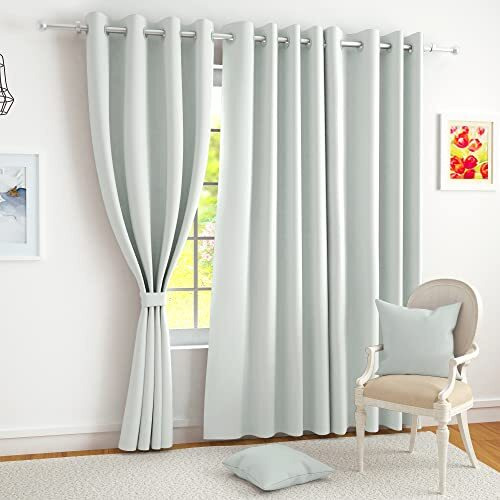 Story@Home Blackout Long Door Curtains 9 Feet Set Of 1 | Plain Printed | 92% Room Darkening | Thermal Insulated Curtains | Curtain For Living Room | (116 X 275 Cm, Grey) | Perfect For Home Decor