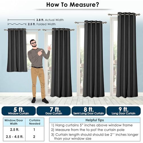 Story@Home Window Blackout Curtains 5 Feet Long 1 Piece, Thermal Insulated, Plain Design 100% Room Darkening Window Curtain | Noise Reducing Curtains For Living Room, Bedroom, (118 X 152 Cm, Black)