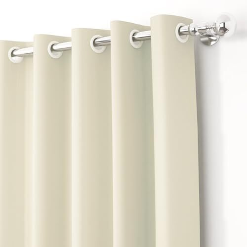 Story@Home Blackout Curtains Semi Long Door 8 Feet Set Of 1 | Solid Print | 70% Room Darkening | Thermal Insulated Curtains | Curtain For Living Room | (116 X 242 Cm, Beige) | Perfect For Home Decor