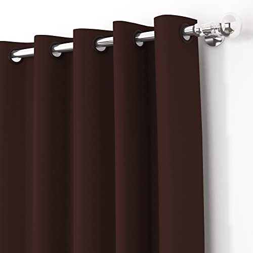 Story@Home Blackout Door Curtains 7 Feet Set Of 2 | Plain Design | 97% Room Darkening | Thermal Insulated Curtains | Curtain For Living Room | (116 X 215 Cm, Dark Brown) | Perfect For Home Decor