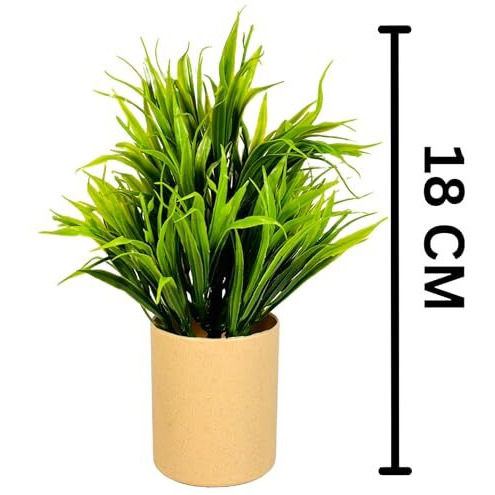 Dekorly Artificial Potted Plants, Artificial Plastic Eucalyptus Plants Small Indoor Potted Houseplants, Small Faux Plants For Home Decor Bathroom Office Farmhouse (Cylinder Brown Pot)