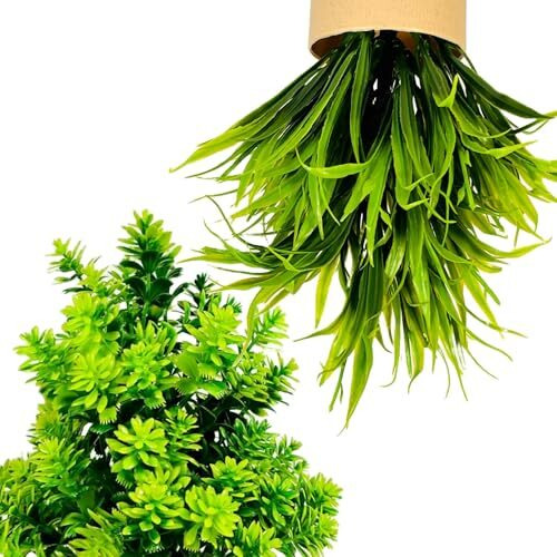 Dekorly Artificial Potted Plants, Artificial Plastic Eucalyptus Plants Small Indoor Potted Houseplants, Small Faux Plants For Home Decor Bathroom Office Farmhouse (Cylinder Brown Pot)