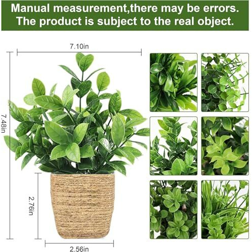 Dekorly Artificial Potted Plants, Artificial Plastic Eucalyptus Plants Small Indoor Potted Houseplants, Small Faux Plants For Home Decor Bathroom Office Farmhouse (Pack Of 8 Jute Pot)