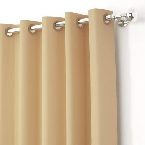 Story@Home Blackout Door Curtains 7 Feet Set Of 1 | Plain Design | 70% Room Darkening | Thermal Insulated Curtains | Curtain For Living Room | (116 X 215 Cm, Cream) | Perfect For Home Decor