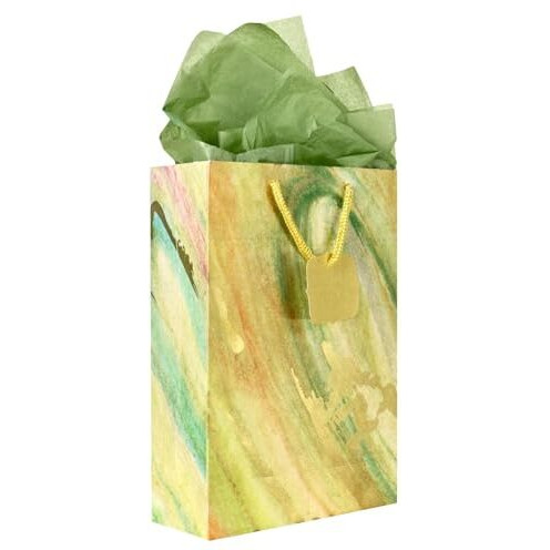 Kidsywinsy Pack Of 5 Wave Gift Bag (Small,7 * 3 * 10.5 Inches) With Tissue & Thank You Card-Paper Gift Bags | Return Gift Bags For Pooja, Baby Shower, Festive Gifting, Birthday, Wedding