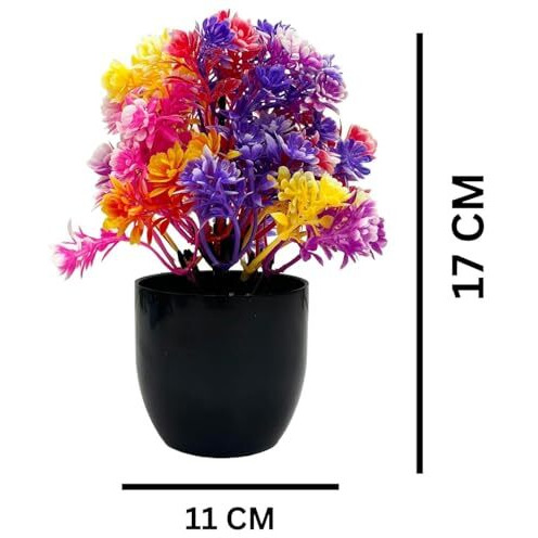Dekorly Artificial Potted Plants, Artificial Plastic Eucalyptus Plants Small Indoor Potted Houseplants, Small Faux Plants For Home Decor Bathroom Office Farmhouse (Black-Roundpot)