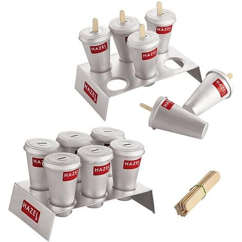 Hazel Aluminium Kulfi Mould |Kulfi Moulds Set Of 12 With 2 Stand & 24 Ice Cream Sticks Diy Kit |Reusable Ice Cream Maker Popsicle Mould