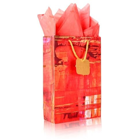 Kidsywinsy Pack Of 5 Checks Gift Bag (Small,7 * 3 * 10.5 Inches) With Tissue & Thank You Card-Paper Gift Bags | Return Gift Bags For Pooja, Baby Shower, Festive Gifting, Birthday, Wedding