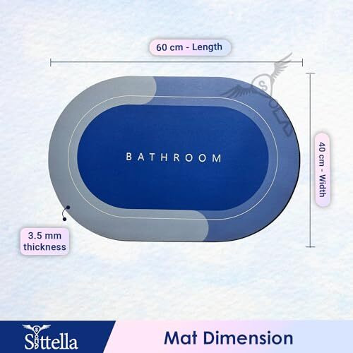 Sittella 5 Pieces (3.5Mm) Anti-Skid Water Soaking Bathroom Print Oval Rubber Mat, Water Absorbent Mat (40X60Cm), Multi Color