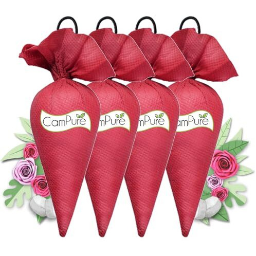 Campure Mangalam Camphor Cone (Rose) Pack Of 4-100% Organic | Air Freshener For Car, Wardrobe, Office Cabin's, Drawers, Travel Bag & Bathroom