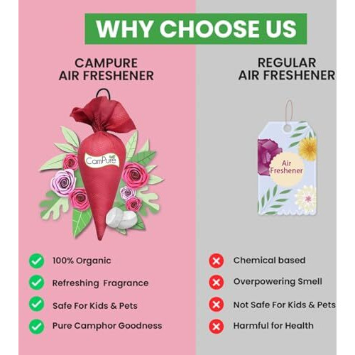 Campure Mangalam Camphor Cone (Rose) Pack Of 4-100% Organic | Air Freshener For Car, Wardrobe, Office Cabin's, Drawers, Travel Bag & Bathroom
