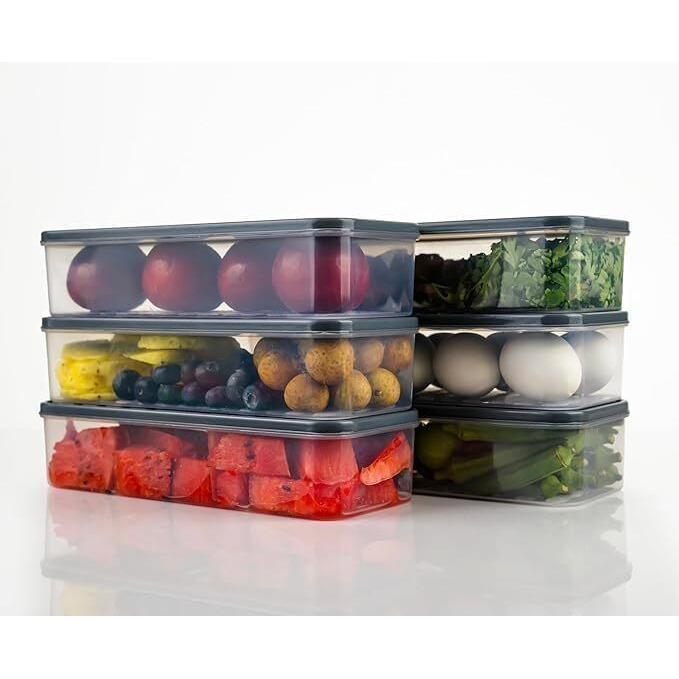 Satvikaya Air Tight Plastic Storage Containers Set For Kitchen | Pantry Organizers Kitchen Accessories Items,Fridge Storage Boxes | Leak-Proof, Durable, And Space-Saving (4, 2500Ml) (1200 Ml, 4)