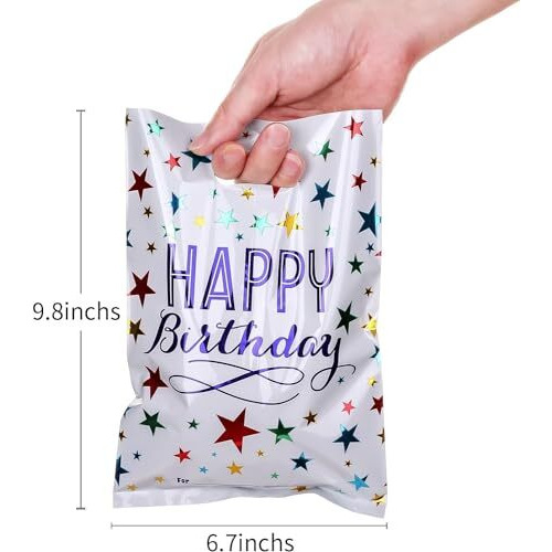 Pack Of 24 Foil Guddy Bags, Kids Birthday Party Favor Bags, Happy Birthday Party Return Gift Bags For Boys And Girls, Colorful Gift Bags, Small Size