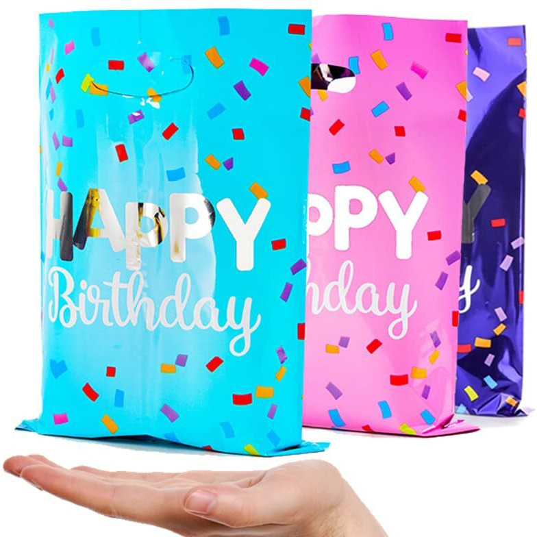 Jellybaby 24 Pcs Foil Guddy Bags, Cute Party Favor Bags, Kids Birthday Party Return Gift Bags, Stylish Gift Bags, Small Bags For Gifting, Decorative Gift Wraps In Bulk, Multicolor