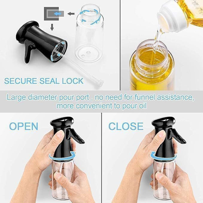 Vasukie 2-In-1 Olive Oil Sprayer And Dispenser Bottle For Kitchen | 500Ml Glass Oil Bottle With Premium Nozzle | Cooking Oil Sprayer For Healthy Cooking And Salad Making (Spray Bottle)