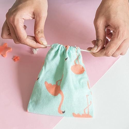 Satyam Kraft 10 Pcs Small Mini Jute Potli Bags Pouch For Marriage, Return, Birthday Gifting | Handmade Bags For Functions, Gifts Packing, Jewellery, Sweets, Dry Fruits, Chocolate, Party Favors, Hamper (Pack Of 10) (Blue)