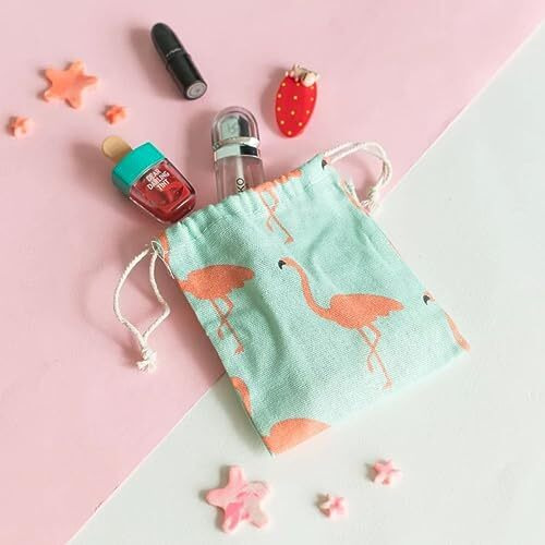 Satyam Kraft 10 Pcs Small Mini Jute Potli Bags Pouch For Marriage, Return, Birthday Gifting | Handmade Bags For Functions, Gifts Packing, Jewellery, Sweets, Dry Fruits, Chocolate, Party Favors, Hamper (Pack Of 10) (Blue)