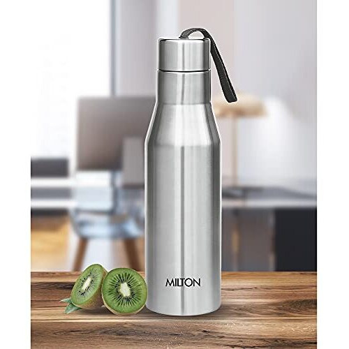 Milton Super 1000 Single Wall Stainless Steel Bottle, Set Of 3, 1000 Ml Each, Silver | 100% Leak Proof | Office Bottle | Gym Bottle | Home | Kitchen | Hiking | Treking Bottle | Travel Bottle