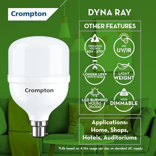 Crompton B22D Led (White Lamp, 30W) Led30Dfcdl_Pack Of 10