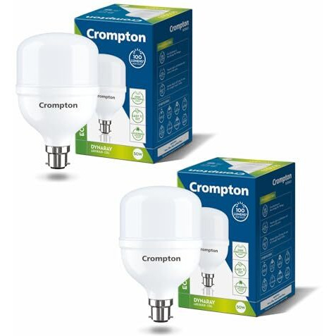 Crompton Led50Dfcdlpro-2 Base B22 50-Watt Led Bulb Combo (Pack Of 2, Cool Day Light)