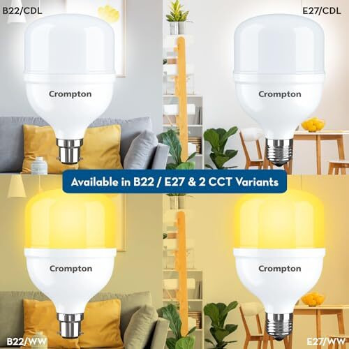 Crompton Led50Dfcdlpro-2 Base B22 50-Watt Led Bulb Combo (Pack Of 2, Cool Day Light)