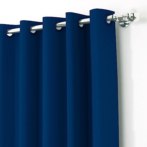 Story@Home Blackout Semi Long Door Curtains 8 Feet Set Of 1 | Solid Print | 95% Room Darkening, Thermal Insulated Curtains | Curtain For Living Room, (116 X 242 Cm, Navy Blue) | Perfect For Home Decor