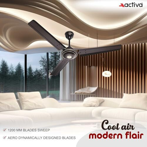 Activa 1200Mm Ceiling Fan, 390 Rpm High Speed Air Delivery, Anti Dust Coating, Apsra Ceiling Fan With 2 Years Warranty - Smoke Brown