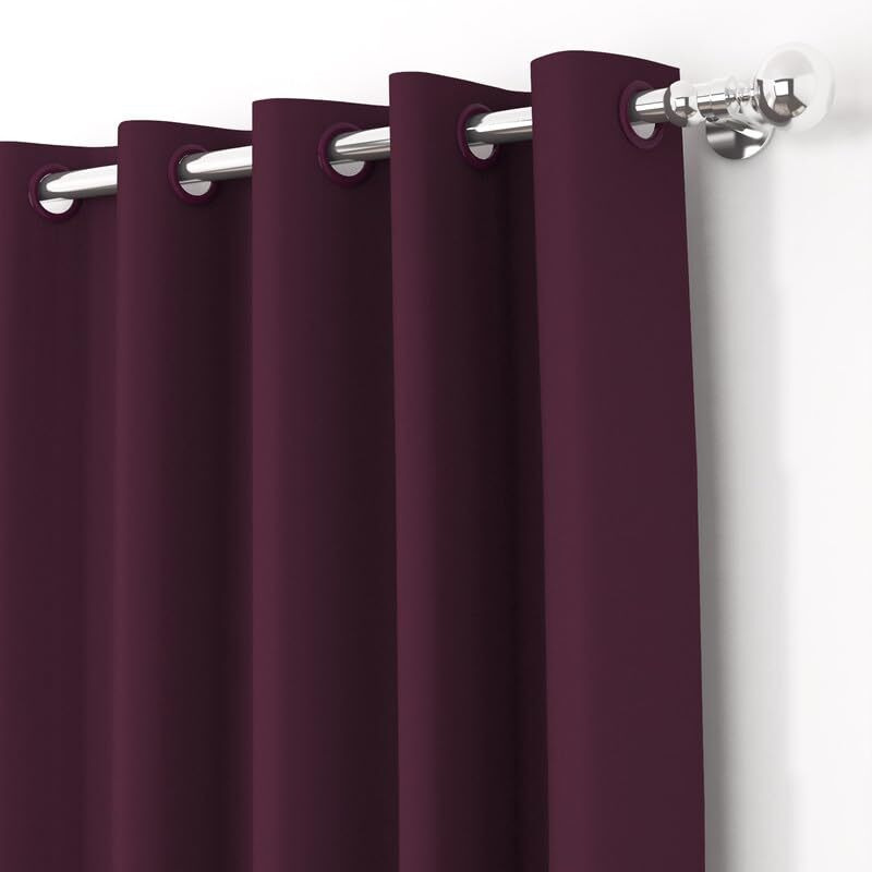 Story@Home Customisable Blackout Curtains 4 To 9 Feet Long Room Darkening, Noise Reducing, Window,Door, Long Door Curtain Plain,Purple, 100% Opacity