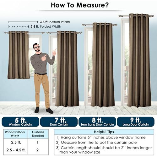 Story@Home Blackout Semi Long Door Curtains 8 Feet Set Of 2 | Solid Print | 97% Room Darkening | Thermal Insulated | Curtain For Living Room | (116 X 242 Cm, Copper Brown) | Perfect For Home Decor
