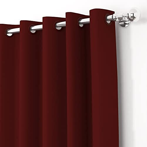 Story@Home Blackout Door Curtains 7 Feet Set Of 1 | Plain Design | 90% Room Darkening | Thermal Insulated Curtains | Curtain For Living Room | (116 X 215 Cm, Maroon) | Perfect For Home Decor