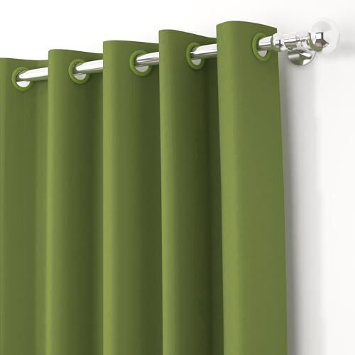 Story@Home Blackout Semi Long Door Curtains 8 Feet Set Of 2 | Solid Print | 71% Room Darkening | Thermal Insulated Curtains | Curtain For Living Room | (116 X 242 Cm, Green) | Perfect For Home Decor