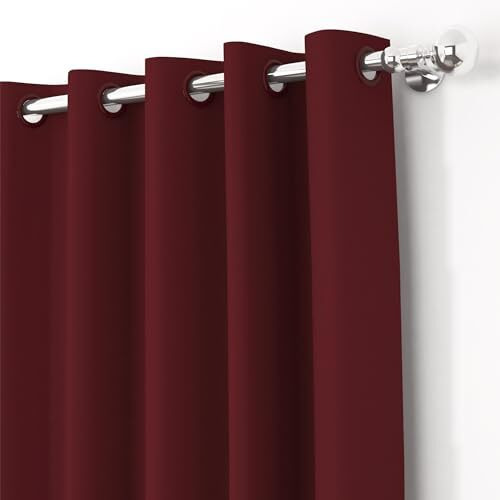 Story@Home Blackout Long Door Curtains 9 Feet Set Of 1 | Plain Printed, 90% Room Darkening, Thermal Insulated Curtains | Curtain For Living Room | (116 X 275 Cm, Maroon) | Perfect For Home Decor