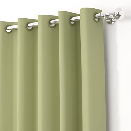 Story@Home Blackout Door Curtains 7 Feet Set Of 2 | Plain Printed | 71% Room Darkening | Thermal Insulated Curtains | Curtain For Living Room | (116 X 215 Cm, Light Green) | Perfect For Home Decor