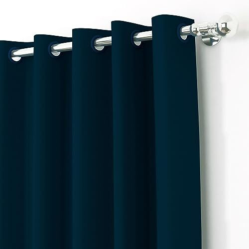Story@Home Blackout Door Curtains 7 Feet Set Of 1 | Plain Design | 96% Room Darkening | Thermal Insulated Curtains | Curtain For Living Room | (116 X 215 Cm, Dark Teal Blue) | Perfect For Home Decor