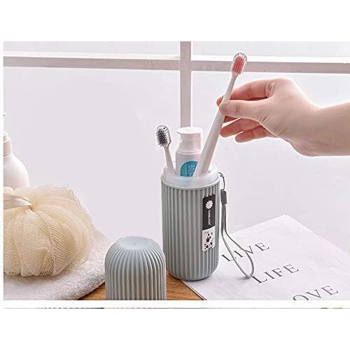 Zollyss 1Pc Capsule Shape Travel Toothbrush Toothpaste Case Holder Portable Toothbrush Storage Plastic Toothbrush Holder Random Colour,Black