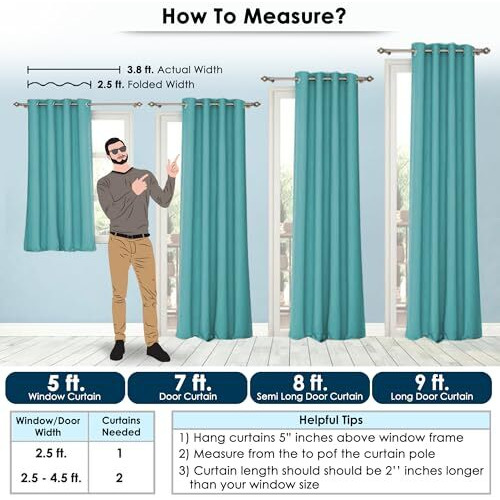 Story@Home Blackout Semi Long Door Curtains 8 Feet Set Of 2 | Solid Print, 95% Room Darkening, Thermal Insulated Curtains | Curtain For Living Room, (116 X 242 Cm, Ocean Blue) | Perfect For Home Decor