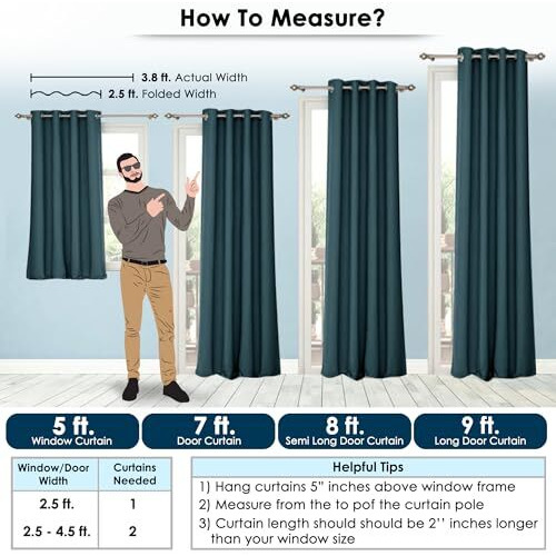 Story@Home Blackout Long Door Curtains 9 Feet Set Of 2 | Solid Print, 97% Room Darkening, Thermal Insulated Curtains | Curtain For Living Room | (116 X 275 Cm, Dark Teal Blue) | Perfect For Home Decor