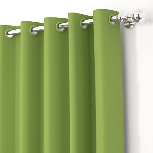 Story@Home Blackout Door Curtains 7 Feet Long Set Of 2 | Plain Design | Thermal Insulated Curtains | Room Darkening | Curtains For Living Room | (116 X 215 Cm, Green) | Perfect For Home Decor