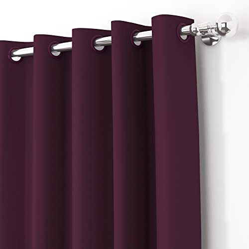 Story@Home Blackout Long Door Curtains 9 Feet Set Of 2 | Plain Printed | 75% Room Darkening | Thermal Insulated Curtains | Curtain For Living Room | (116 X 275 Cm, Purple) | Perfect For Home Decor