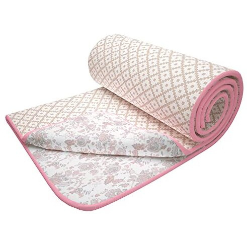 Story@Home Dohar Double Bed Cotton 100% | Blanket 150Gsm Quilt | 225 X240 Cm Reversible And Cozy Ac Comforter Double Bed | White & Baby Pink | Geometric Design Duvet | Ideal For Gifting