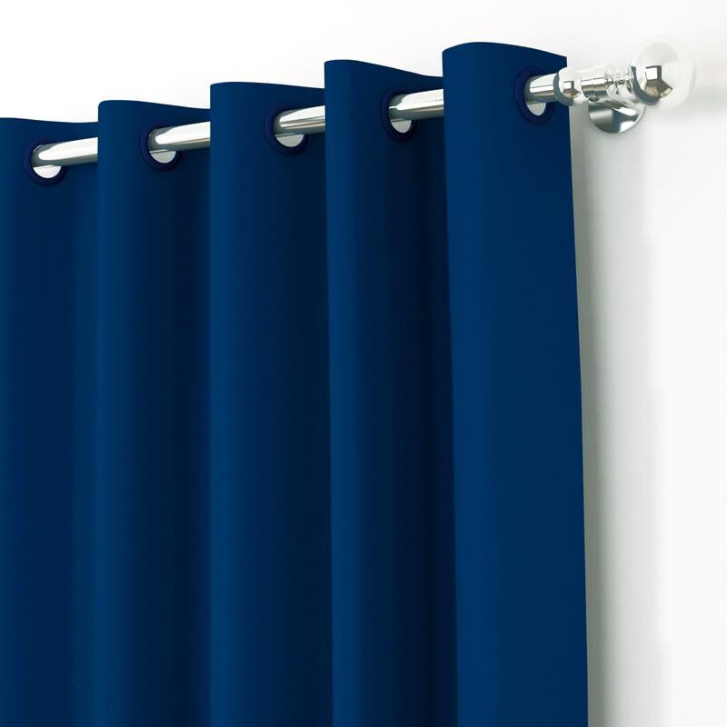 Story@Home Customisable Blackout Curtains 4 To 9 Feet Long Room Darkening, Noise Reducing, Window,Door, Long Door Curtain Plain,Navy Blue, 100% Opacity