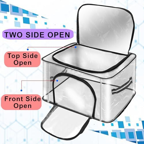 Storite 2 Pack 28 L Transparent Pvc Wardrobe Bag Underbed Moisture Proof Cloth Storage Organizer, Storage Box For Clothes Saree Bags With Zippered Closure & Handle (44 X 31 X 21 Cm)