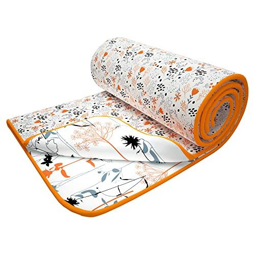 Story@Home Dohar Double Bed Cotton 100% | 150Gsm Quilt Blanket For Summer | 225 X240 Cm Reversible And Cozy Ac Comforter Double Bed | Grey & Yellow | Floral Design Duvet | Ideal For Gifting