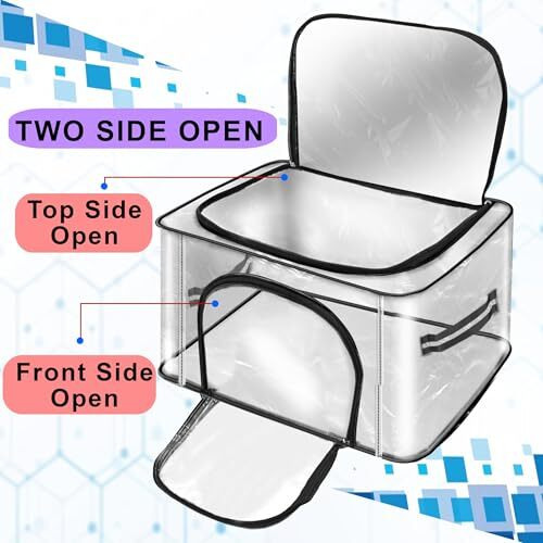 Storite 3 Pack 28 L Transparent Pvc Wardrobe Bag Underbed Moisture Proof Cloth Storage Organizer, Storage Box For Clothes Saree Bags With Zippered Closure & Handle (44 X 31 X 21 Cm)