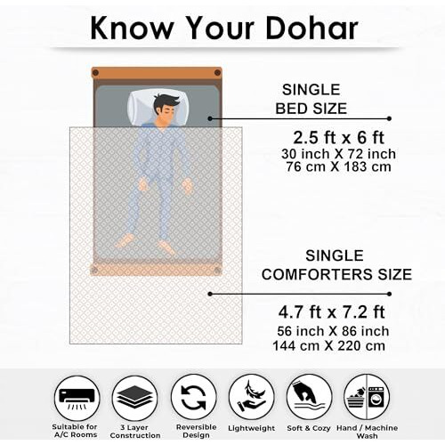 Story@Home Dohar Single Bed 100% Cotton Blankets For Summer | 144X 220Cm, 150Gsm Ac Comforter And Cooling Blankets For Summer | Baby Pink & White | Floral Pattern | Quilt | Ideal For Gifting