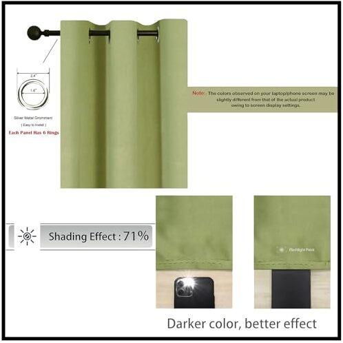 Homemonde Room Darkening Curtain For Long Door 10 Feet Pack Of 1 - Heavy Polyester 71% Blackout Thick Curtains, Room Privacy And Thermal Insulation - (Avocado Green - 120 Inches)